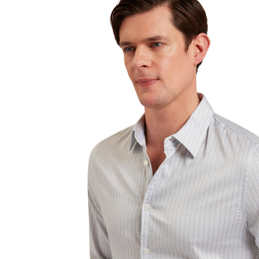 Ted Baker MMA TAMASO LS Slim Herringbone Print Geo 6