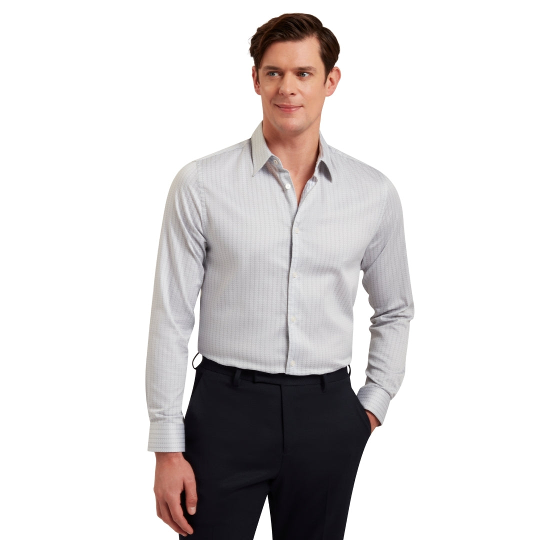 Ted Baker MMA TAMASO LS Slim Herringbone Print Geo 6
