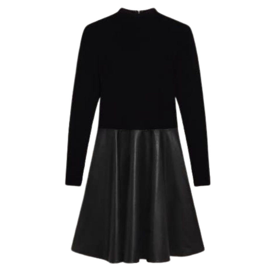 Ted Baker Midi Dress With Faux Leather Skirt