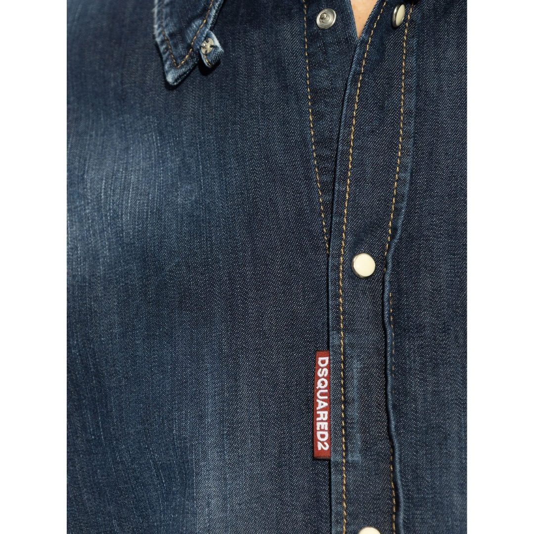 Dsquared2 Dark Wash Tab Shirt Navy Blue W30