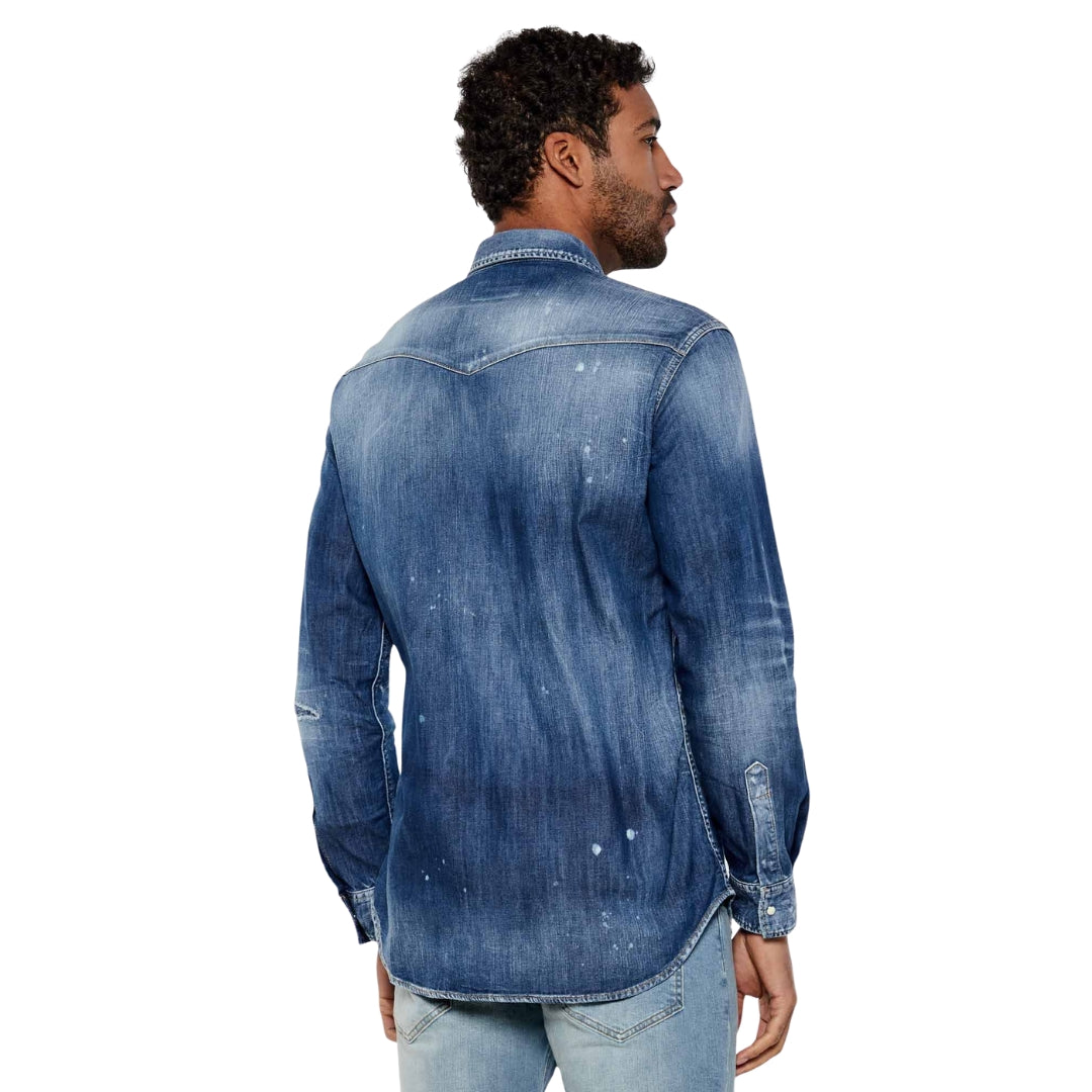 Dsquared2 Cool Guy Western Shirt Navy Blue W34