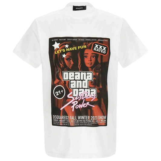 DSQUARED2 Deana And Dana Graphic White  T-Shirt XS