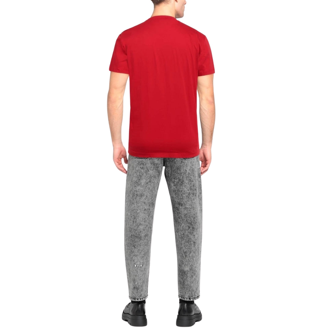 Dsquared2 White Maple Leaf Logo Cool Fit RedT-Shirt
