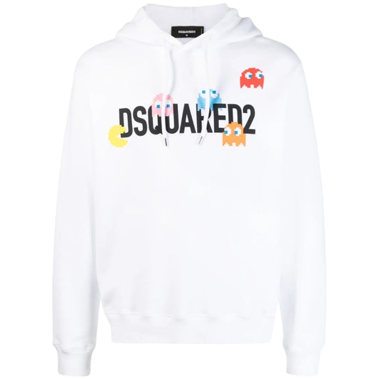 Dsquared2 Pac Man Cool Fit White Hoodie L
