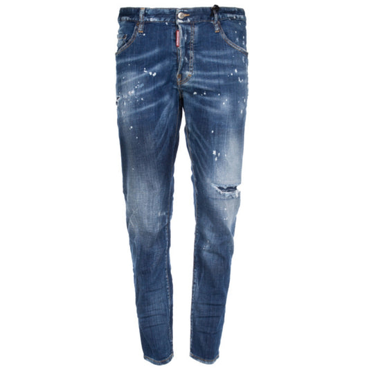 Dsquared2 Skater Jean Brown Badge Dark Blue Denim Pants W32