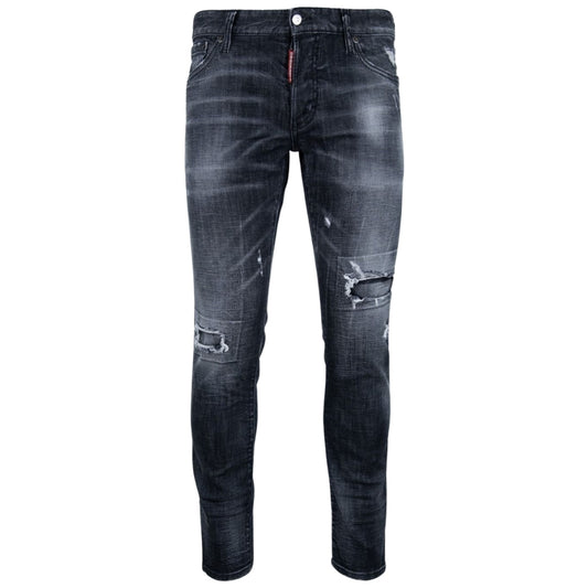Dsquared2 Relaxed Long Crotch Reinforced Ripped Black Jeans W34 / 32L