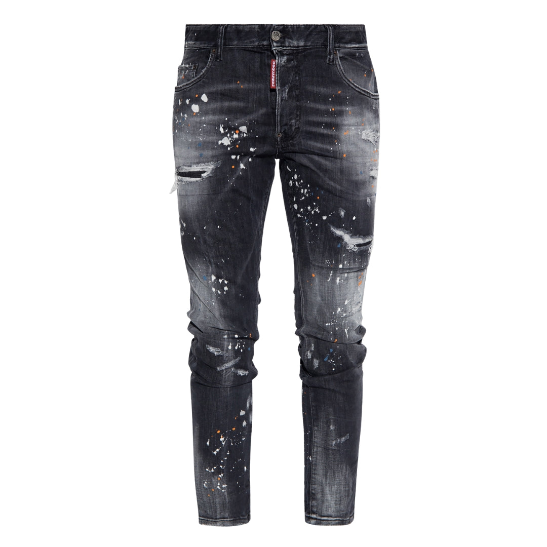 DSQUARED2 S71LB1146 S30503 SUPER TWINKY JEAN 900 BLACK JEANS Mens 52