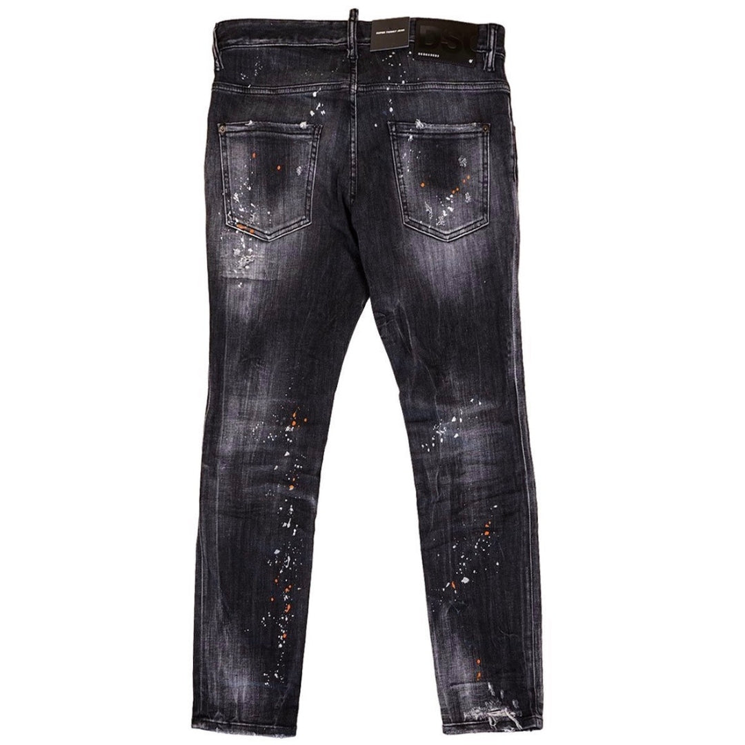 DSQUARED2 S71LB1146 S30503 SUPER TWINKY JEAN 900 BLACK JEANS Mens 52