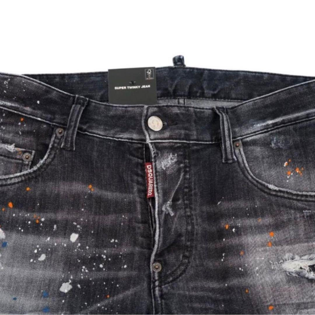 DSQUARED2 S71LB1146 S30503 SUPER TWINKY JEAN 900 BLACK JEANS Mens 52