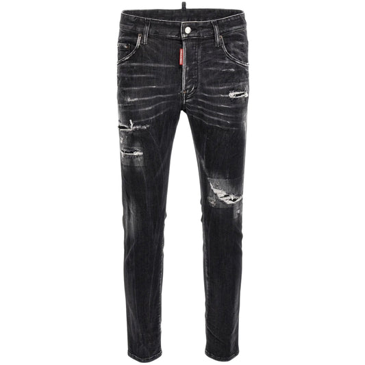 DSQUARED2 Skater Jean Destroyed Reinforced Denim Black Jeans W30
