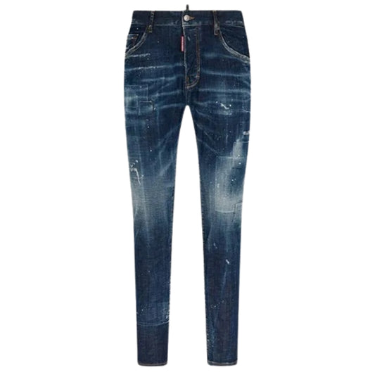 DSQUARED2 Skater Jean Destroyed Reinforced Patch Blue Jeans W34