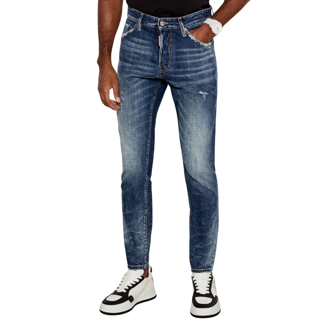 Dsquared2 Medium Reflective Lake Wash Cool Guy Jeans Navy Blue W32