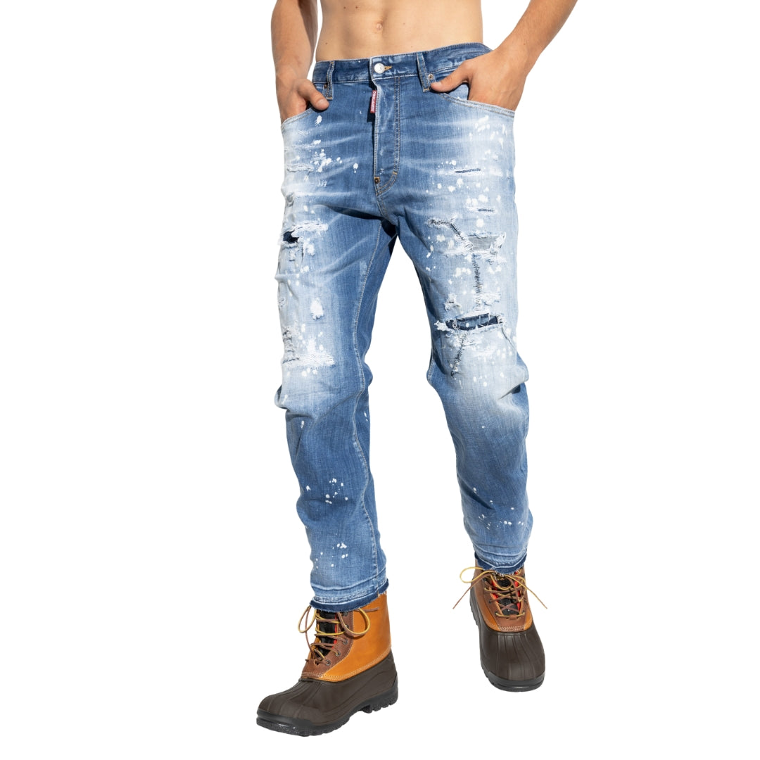 Dsquared2 Medium Sea Salt Wash Bro Jeans Navy Blue W30