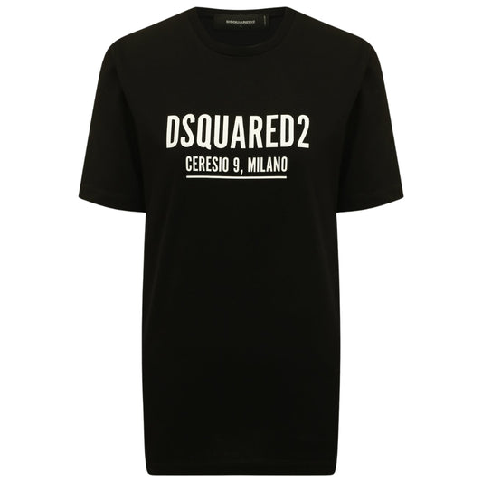 DSQUARED2 Ceresio 9 Milano Logo Black  T-Shirt XXS