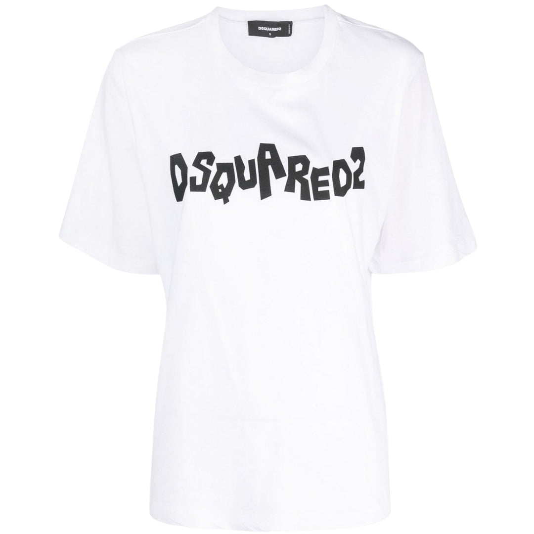 DSQUARED2 Contrast Brand Logo White  T-Shirt XS