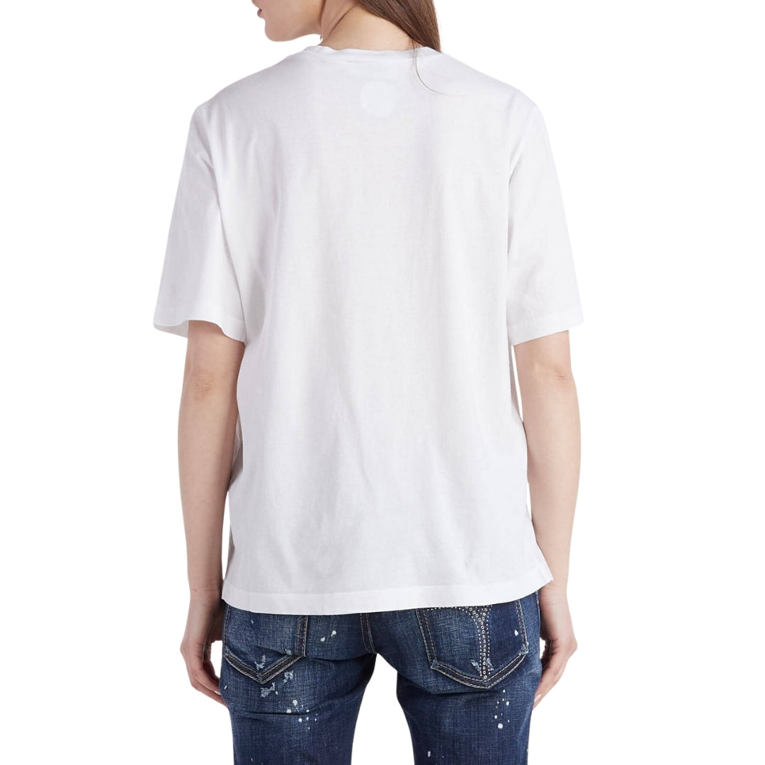 DSQUARED2 Contrast Brand Logo White  T-Shirt XS