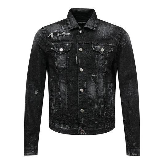 DSQUARED2 S74AM1307 S30357 DAN JEAN JACKET 900 BLACK DENIM JACKET Mens 48