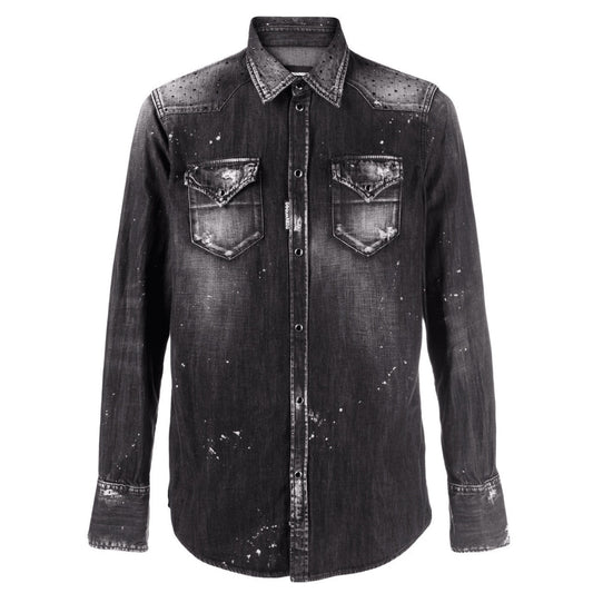 Dsquared2 Classic Western Shirt Black Denim Shirt