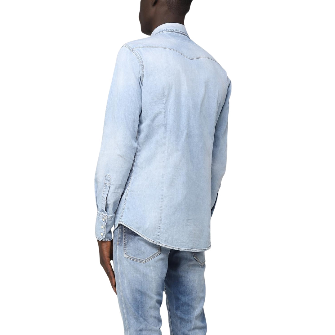 DSQUARED2 Classic Western Faded Denim Blue Shirt W30