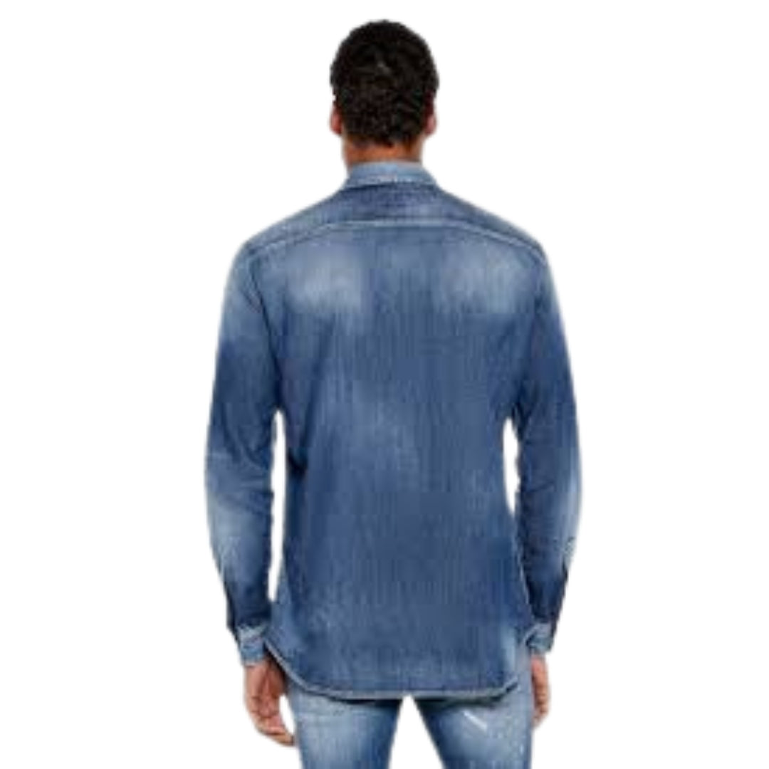 Dsquared2 Relax Dan Worker Pocket Shirt Navy Blue W32