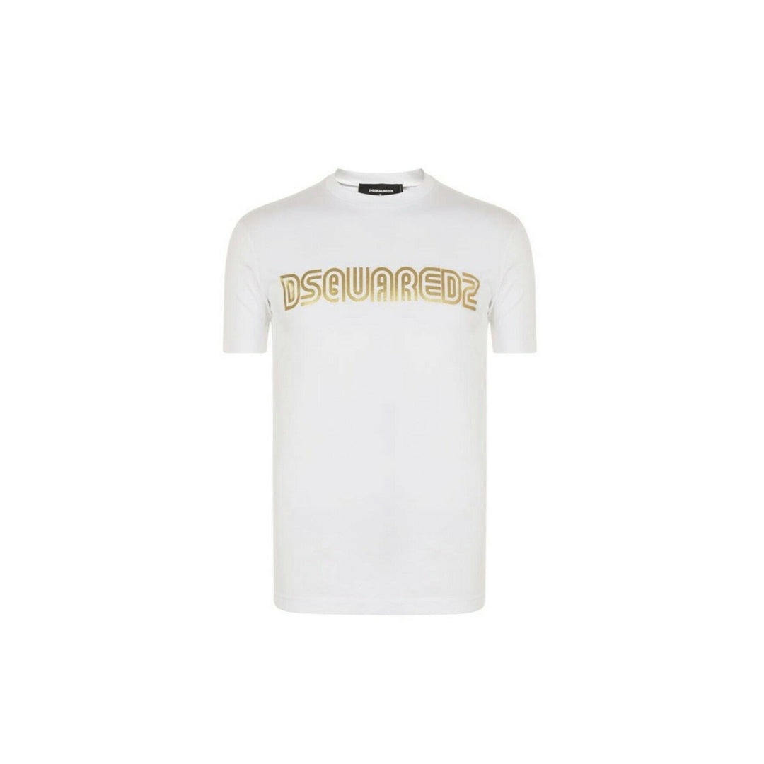 Dsquared2 Gold Bold Logo White T-Shirt M