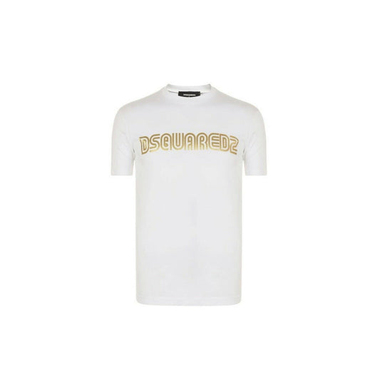 Dsquared2 Gold Bold Logo White T-Shirt M