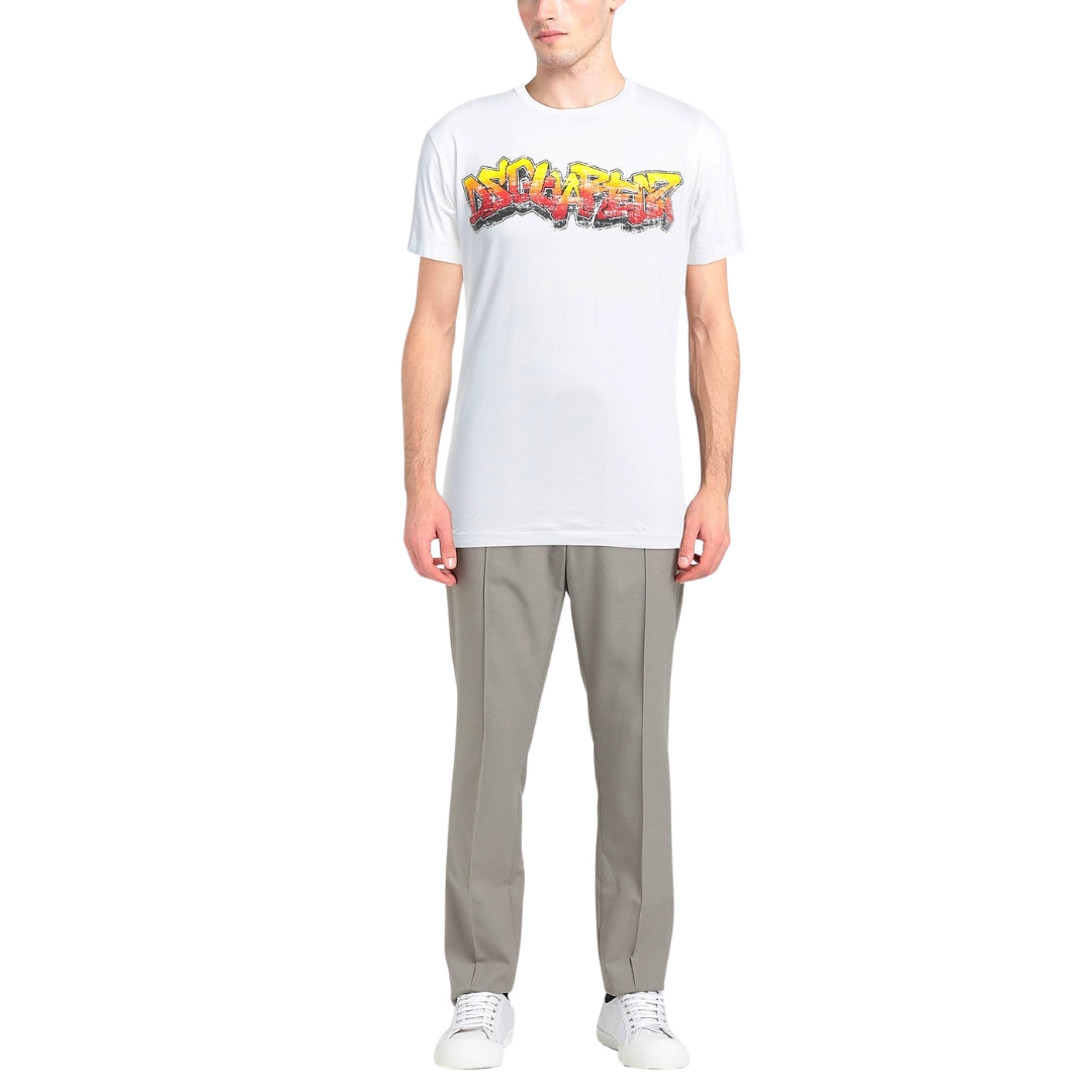 DSQUARED2 Wall Tag Logo White  T-Shirt XS