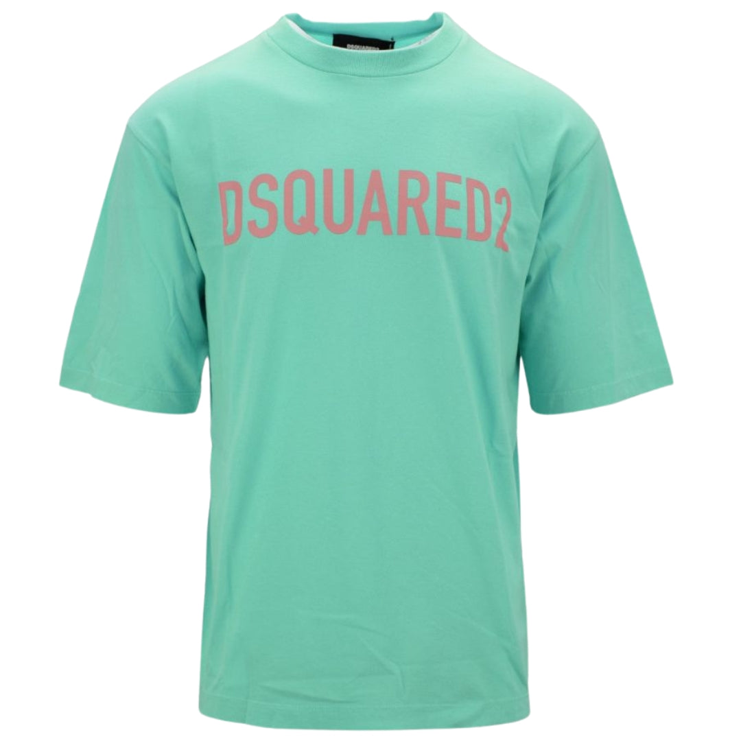 DSQUARED2 Loose Fit Brand Logo Light Green  T-Shirt XS