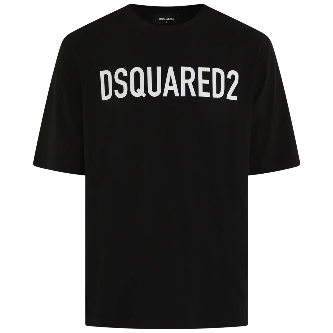 DSQUARED2 Loose Fit Brand Logo Black  T-Shirt XS