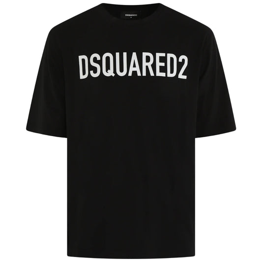DSQUARED2 Loose Fit Brand Logo Black  T-Shirt XS