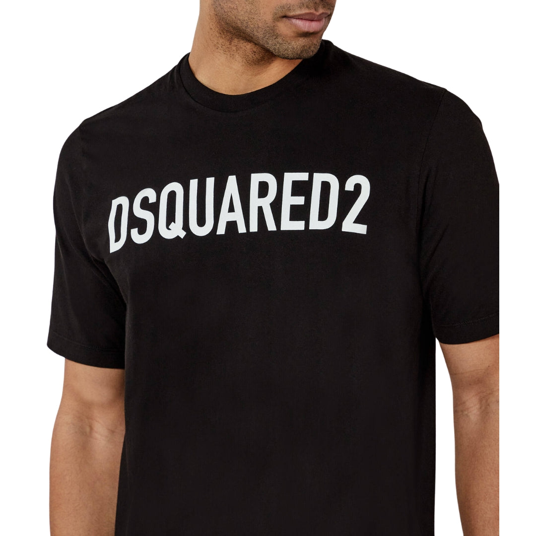 DSQUARED2 Loose Fit Brand Logo Black  T-Shirt XS