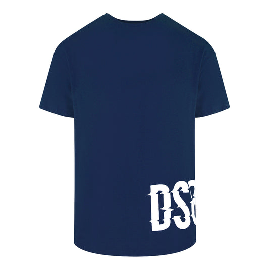 Dsqaured2 Cool Fit Large DSQ Logo Navy Blue T-Shirt