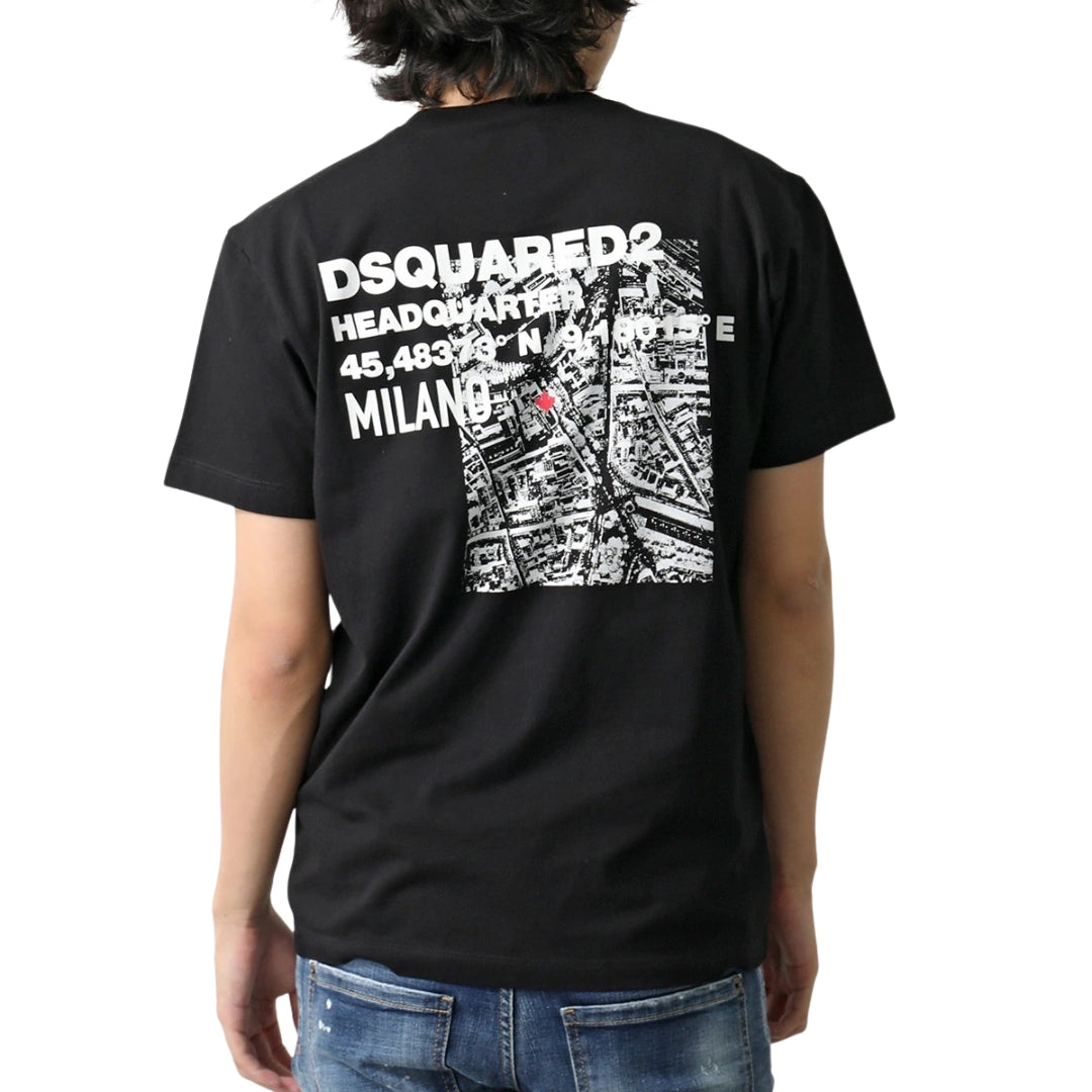 Dsquared2 Ceresio Map Cool Fit T-Shirt Black S