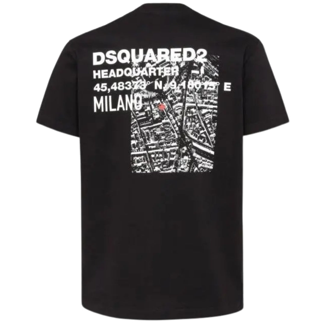 Dsquared2 Ceresio Map Cool Fit Black T-Shirt XXL