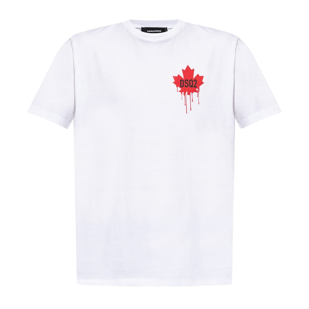 Dsquared2 Dripping Maple Leaf T-Shirt White XL