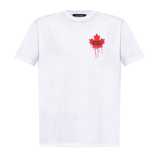 Dsquared2 Dripping Maple Leaf T-Shirt White XL