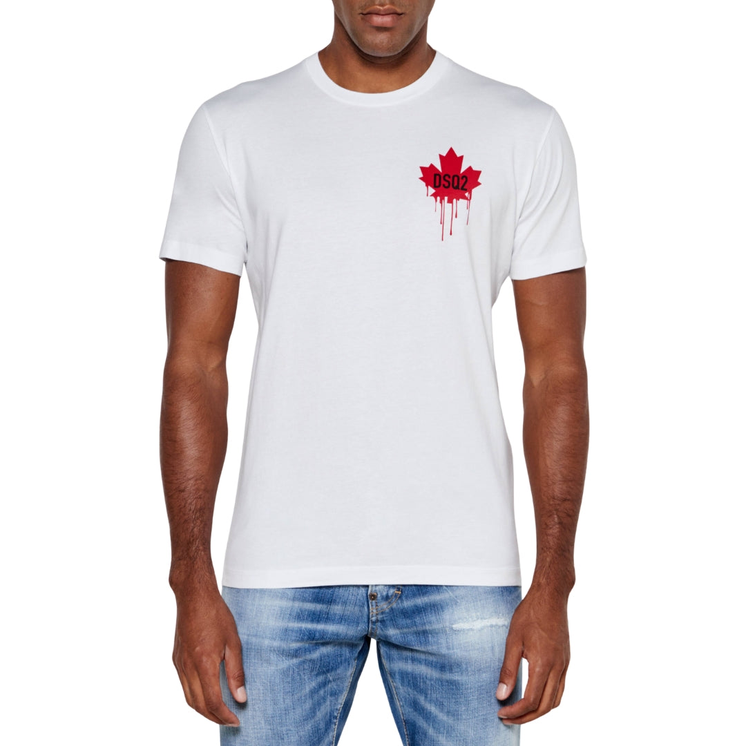 Dsquared2 Dripping Maple Leaf T-Shirt White XL