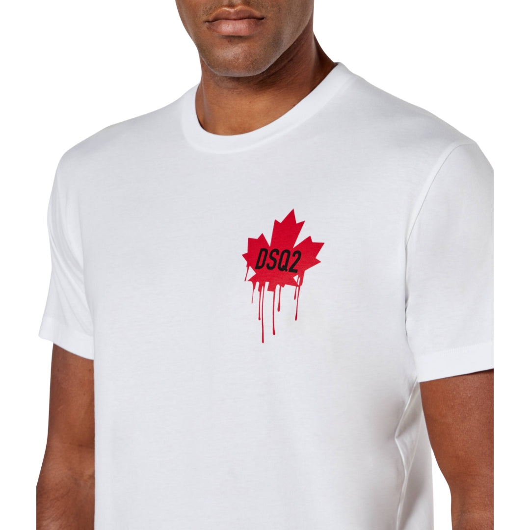 Dsquared2 Dripping Maple Leaf T-Shirt White XL