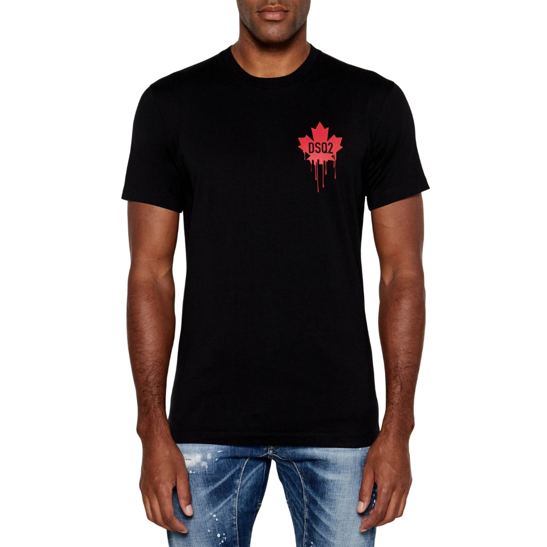 Dsquared2 Dripping Maple Leaf T-Shirt Black M