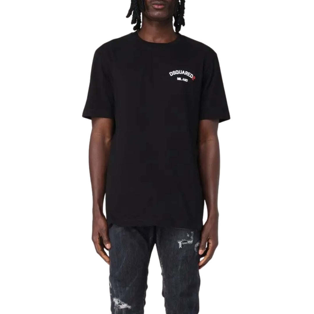 Dsquared2 Regular Fit Rubber Logo T-Shirt Black XS