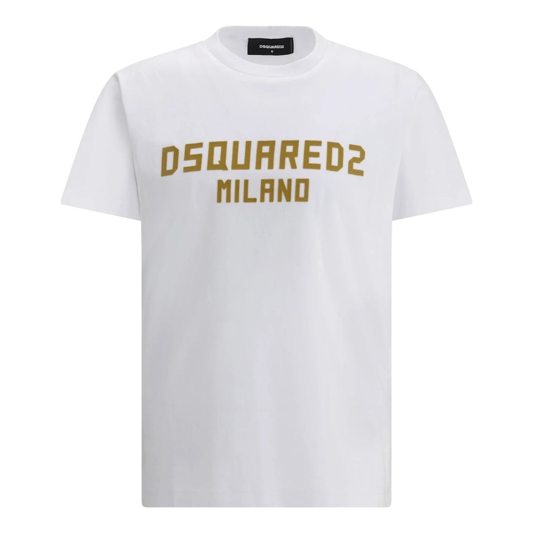 Dsquared2 Cool Fit Dsquared2 Milano T-Shirt White Ochre Print S