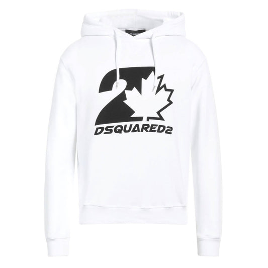 Dsquared2 Cool Fit Maple Leaf White Hoodie
