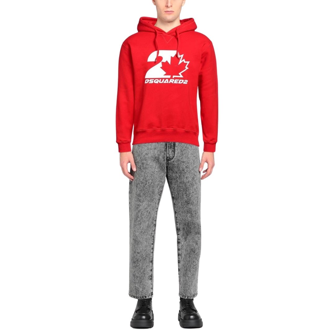 Dsquared2 Cool Fit Maple Leaf Red Hoodie
