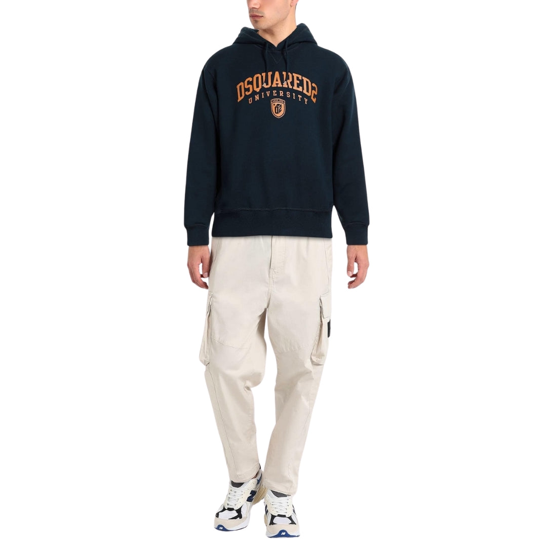 Dsquared2 Cool Fit Varsity Design Dark Navy Blue Hoodie