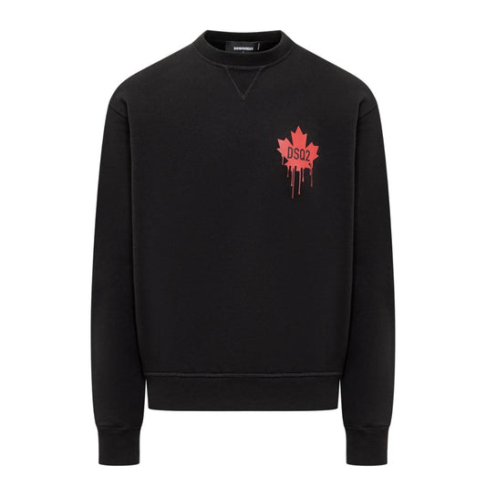 Dsquared2 Red Maple Leaf Sweatshirt Black M