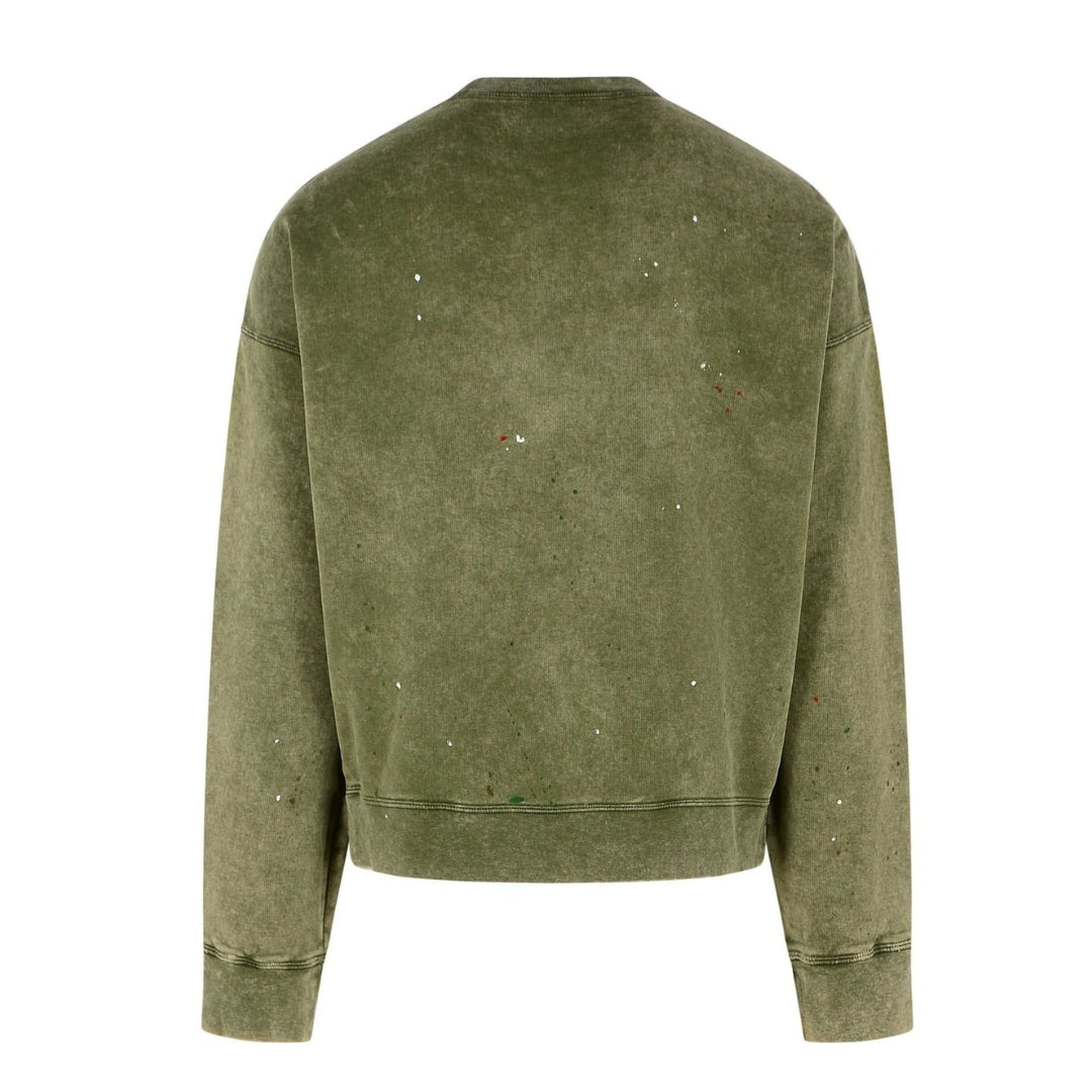 Dsquared2 Marble Dyed With Vanish Spot Cypro Fit Sweatshirt Military Green M