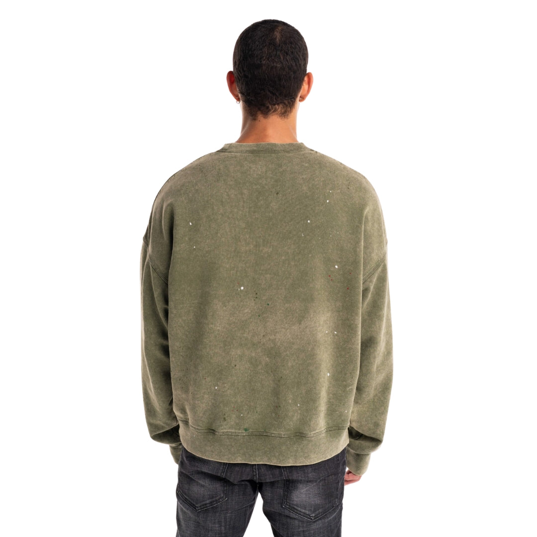 Dsquared2 Marble Dyed With Vanish Spot Cypro Fit Sweatshirt Military Green M