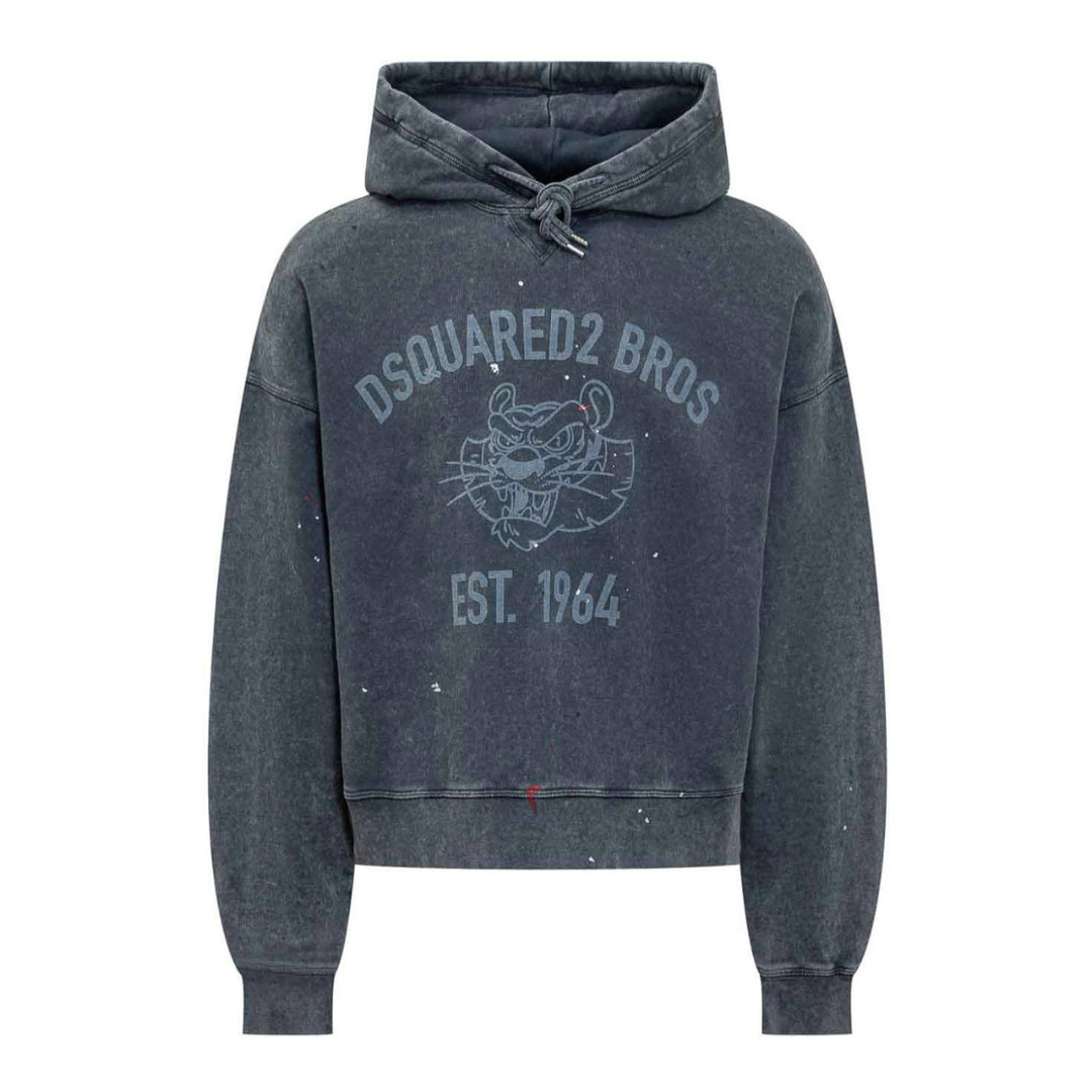 Dsquared2 Distressed Cypro Hoodie Navy Blue S