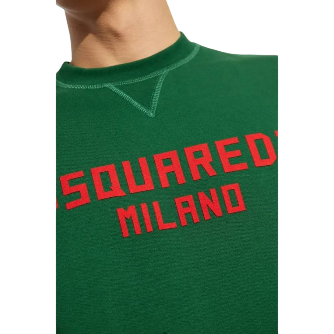 Dsquared2 Cool Fit Dsquared2 Milano Sweatshirt Green Red Print S