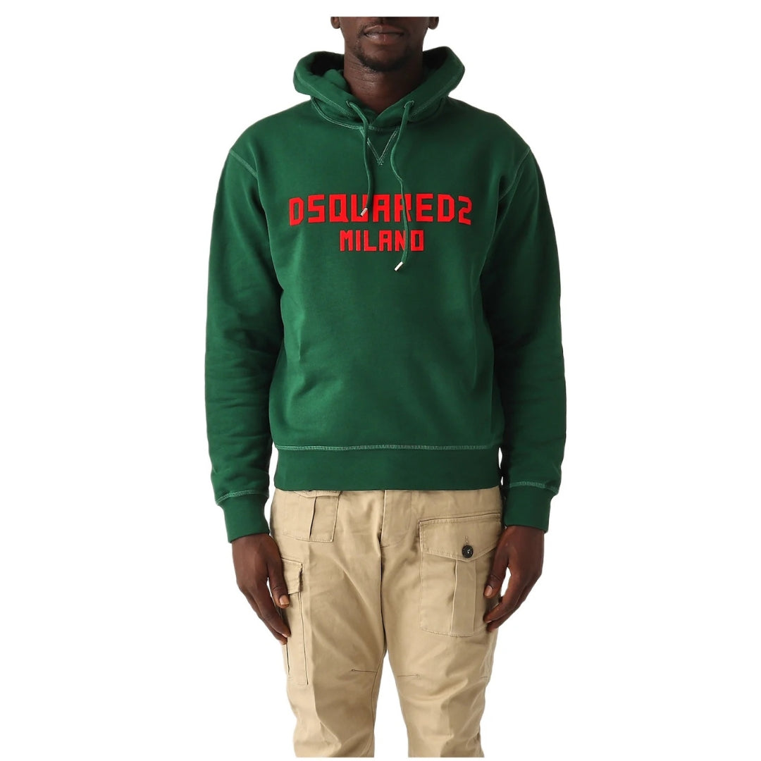 Dsquared2 Cool Fit Hoodie Green Red Print S